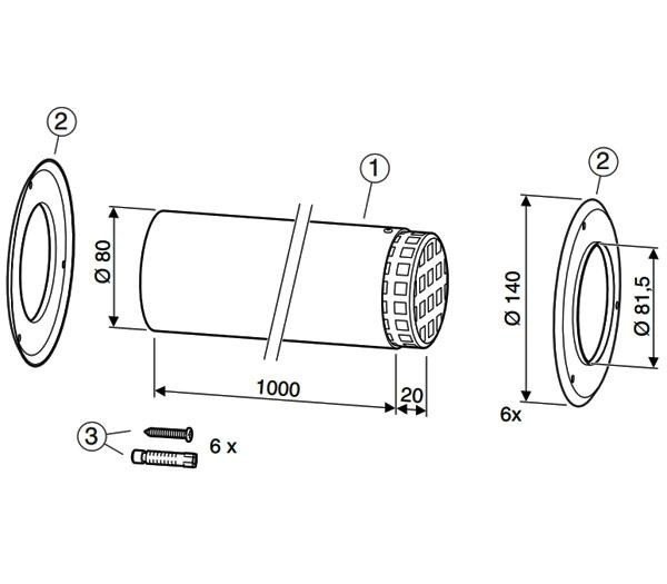 Наконечник 1000 мм d80 Bosch (AZ 387)